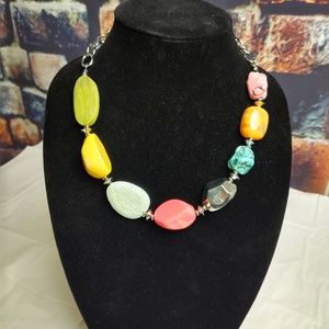 Colorful stone necklace
